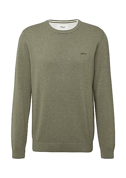 s.Oliver Rundhalspullover Basic (1-tlg) Feinstrick-Komfort mit Logo-Detail günstig online kaufen