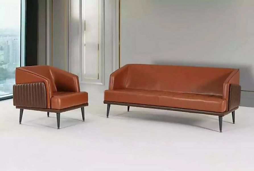 JVmoebel Sofa Luxus Office Garnitur Dreisitzer Sessel Arbeitszimmer Garnitu günstig online kaufen