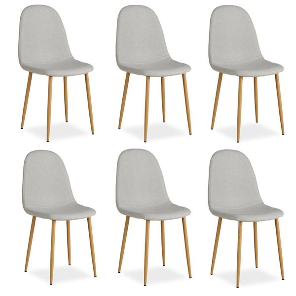 Homestyle4u Esszimmerstuhl 6er Set in Grau 2338 günstig online kaufen