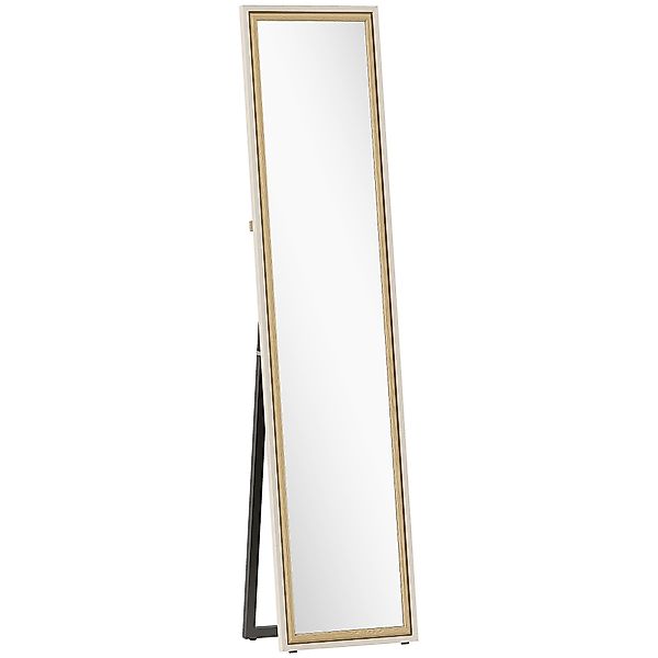 HOMCOM Ganzkörperspiegel 157x37 cm, Großer Wandspiegel mit zweifarbigem Rah günstig online kaufen