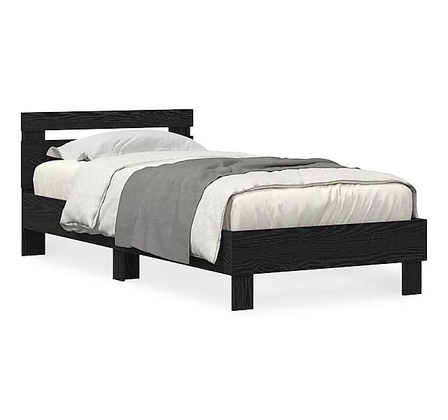 vidaXL Bett Bettgestell Schwarz Eichen-Optik 75 x 190 cm Holzwerkstoff (1-t günstig online kaufen