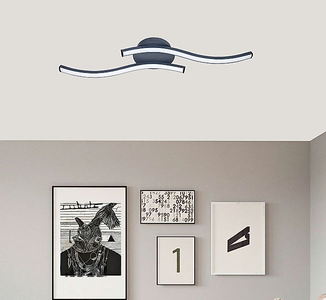 TRANGO LED Deckenleuchte, 3159B Design LED Deckenleuchte Serie *WAVE* 2 Fla günstig online kaufen