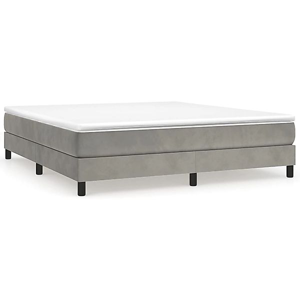 vidaXL Boxspringbett mit Matratze Hellgrau 160x200 cm Samt1397725 günstig online kaufen