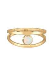 Elli Fingerring Bandring Zweireihig Synthetischer Opal günstig online kaufen