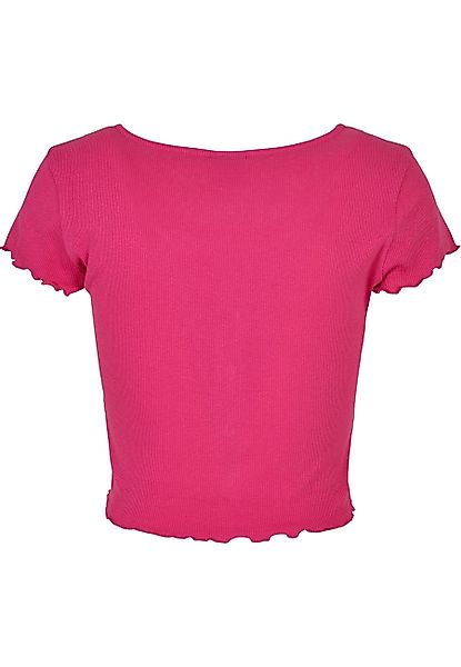 URBAN CLASSICS Kurzarmshirt "Urban Classics Damen Ladies Cropped Button Up günstig online kaufen
