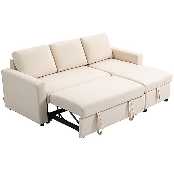 HOMCOM Ecksofa, Schlafsofa, 3-Sitzer-Sofa mit umkehrbarer Récamière, integr günstig online kaufen