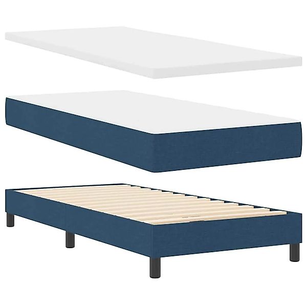 vidaXL Boxspringbett mit Matratze Blau 90 x 190 cm Stoff 3339939 günstig online kaufen