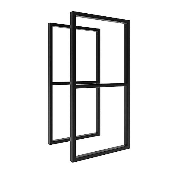 HEVVA Waschtisch Gestell NECKAR Schwarz 40 cm Tiefe 2er Set günstig online kaufen