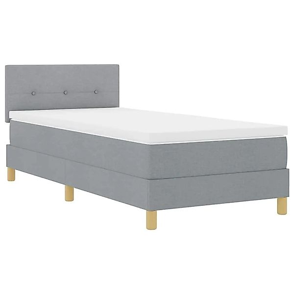 vidaXL Boxspringbett mit Matratze Hellgrau 100 x 200 cm Stoff 3338895 günstig online kaufen