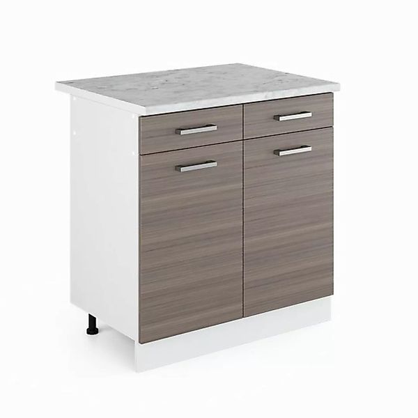 Vicco Unterschrank R-Line, Grau/Weiß, 80 cm, AP Marmor günstig online kaufen