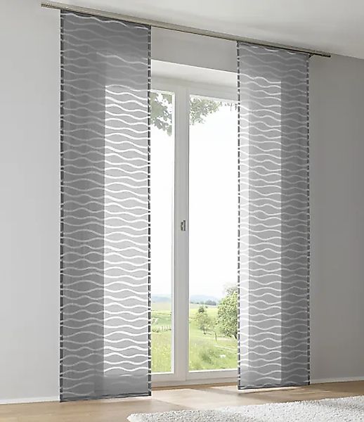 Kutti Schiebegardine »Enya«, (1 St.), Ausbrenner Welle transparent uni günstig online kaufen