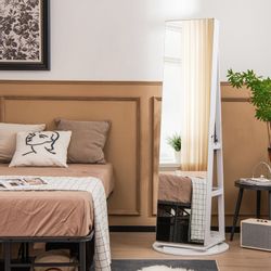 COSTWAY Schmuckschrank mit Ganzkörperspiegel & LED günstig online kaufen