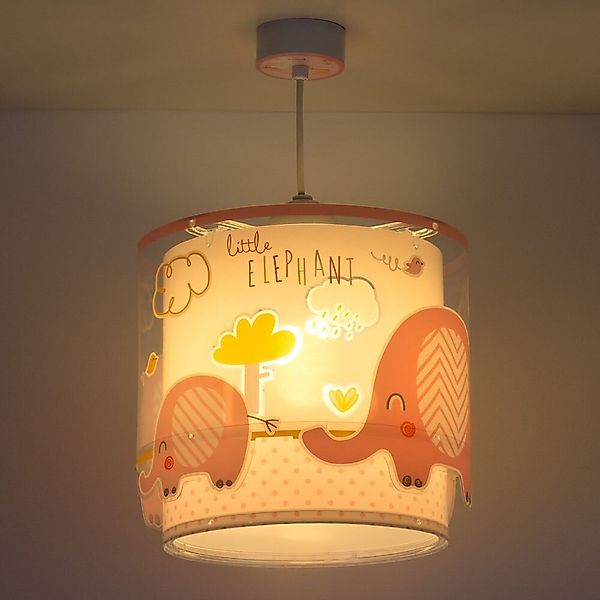 Kinderzimmer Pendelleuchte Little Elephant in Pink E27 günstig online kaufen