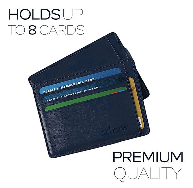 adraw Geldbörse Blau RFID Leder Scheckkartenetui Geldbeutel Kreditkarteneui günstig online kaufen