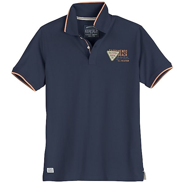 redfield Poloshirt Redfield Übergrößen Poloshirt Brustprint günstig online kaufen