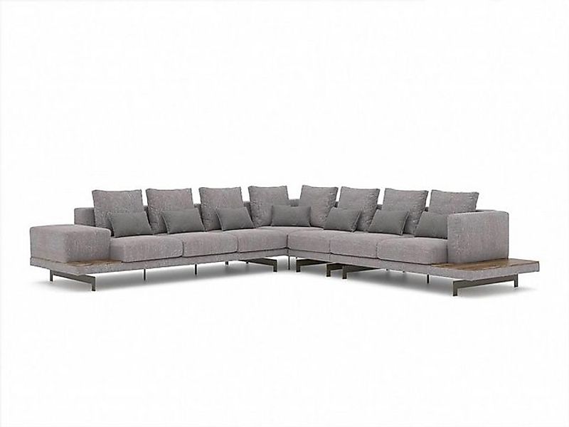 JVmoebel Ecksofa Grau Sofa L-Form Designer Textil Möbel Polstersofa Wohnzim günstig online kaufen