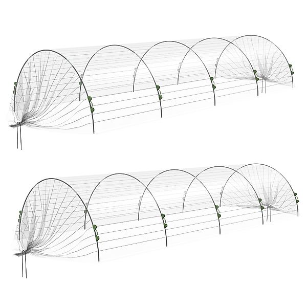 Outsunny Gartenbogen für Gewächshaus, Tunnelgewächshausbogen mit Netzabdeck günstig online kaufen