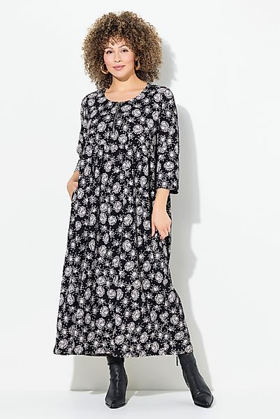 Ulla Popken Jerseykleid Jersey-Midikleid Pusteblumen Rundhals günstig online kaufen