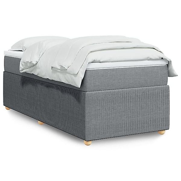 vidaXL Boxspringbett, Boxspringbett mit Matratze Hellgrau 80x200 cm Stoff günstig online kaufen