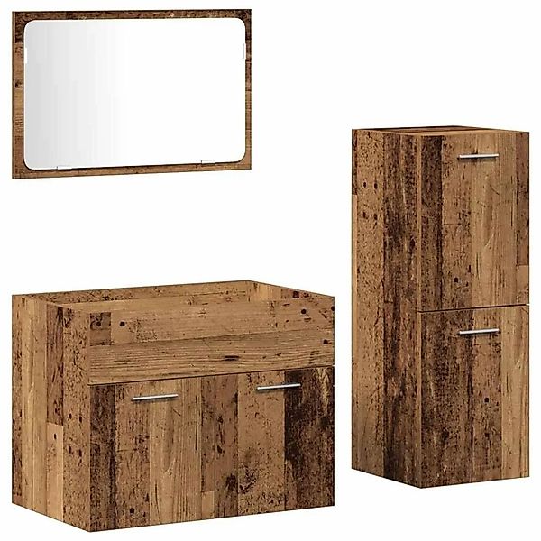 vidaXL Badezimmermöbel-Set Wandmontiert 3-Tlg Altholz Holzwerkstoff 3332497 günstig online kaufen