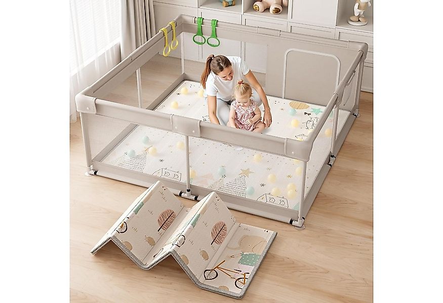 MC Star Laufstall Baby-Laufstall 150x150x68 cm (atmungsaktivem Mesh & Saugn günstig online kaufen