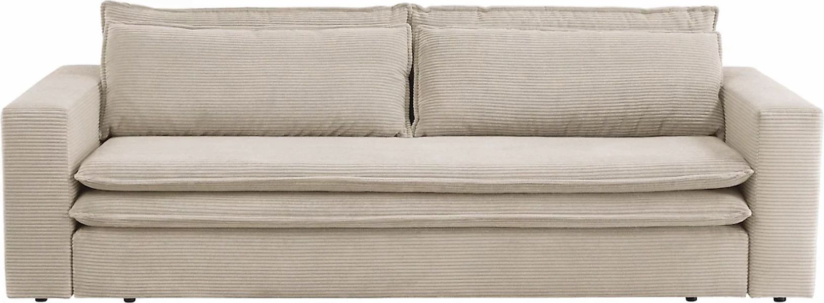 Places of Style 3-Sitzer »PIAGGE«, Cord-Bezug - mit Bettfunktion und Bettka günstig online kaufen