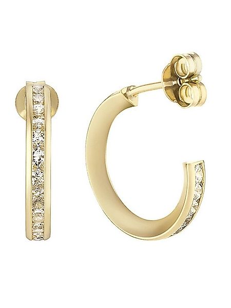 FAVS Paar Creolen FAVS Damen-Creolen 375er Gelbgold 36 Zirkonia (Paar) günstig online kaufen