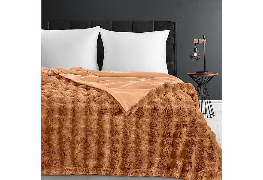 Eurofirany Bettüberwurf Weiche Tagesdecke mit Fellstruktur, 3D-Muster, 200x günstig online kaufen