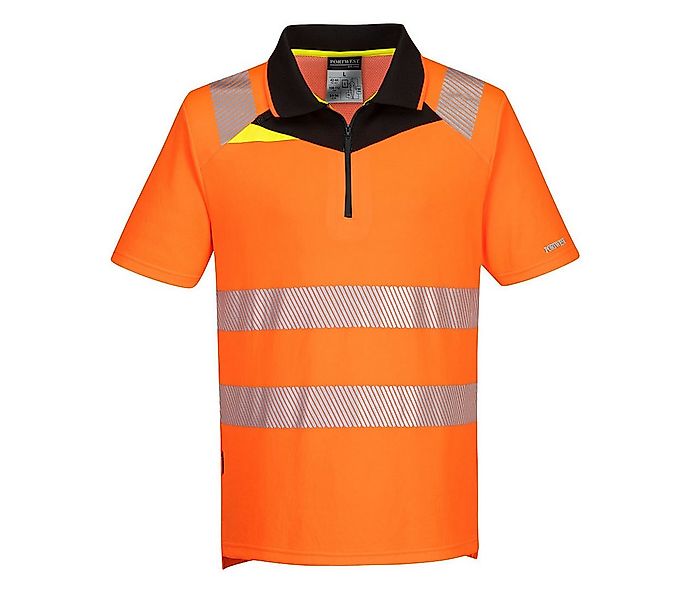 Portwest Warnschutz-Shirt DX4 Warnschutz Polo Shirt mit Reißverschluss kurz günstig online kaufen