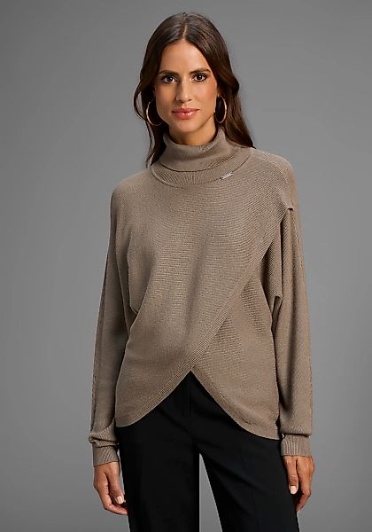 Bruno Banani Rollkragenpullover, mit Wickel-Optik - NEUE KOLLEKTION günstig online kaufen