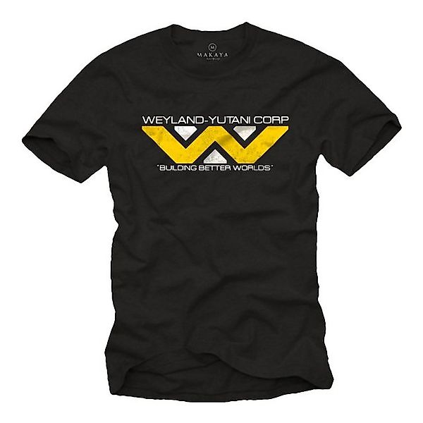 MAKAYA Print-Shirt Alien Logo Print Herrenshirt Weyland Yutani Corp Ufo Mon günstig online kaufen