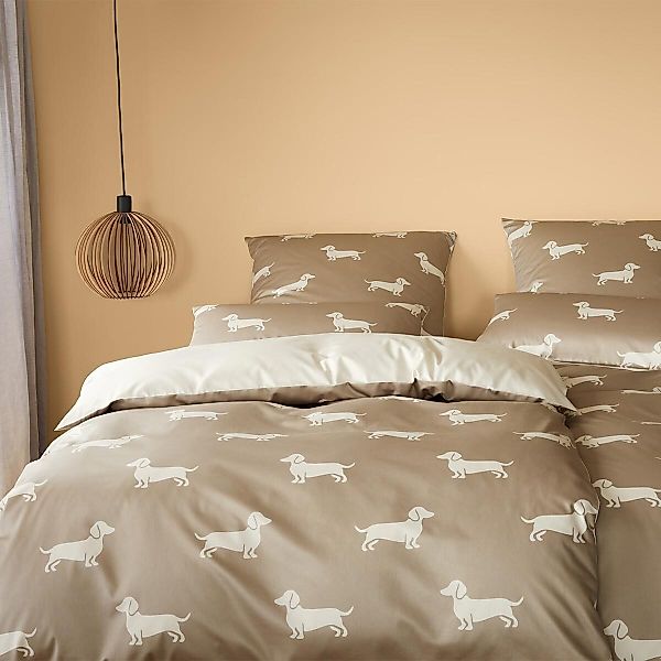 Elegante Bettwäsche Dogs, Mako Satin, 1 günstig online kaufen
