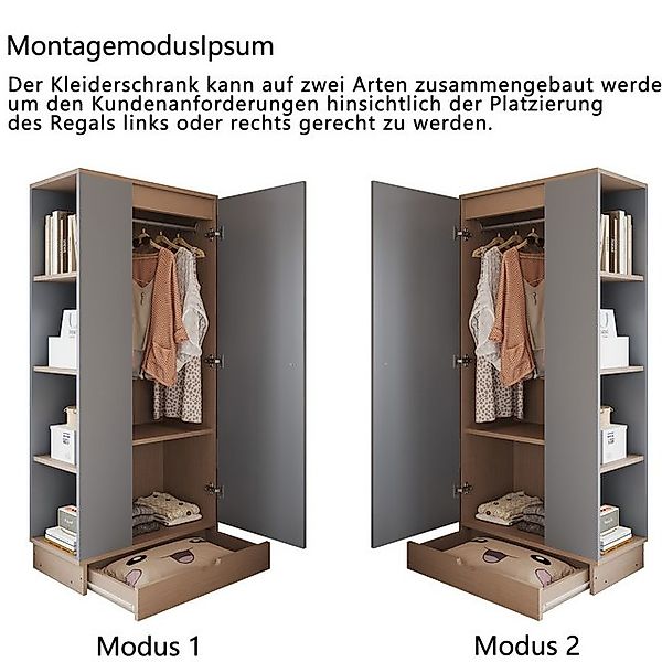 STILVORA Kleiderschrank 70×40×170 mit Einlegeböden und Schubladen,eintürige günstig online kaufen