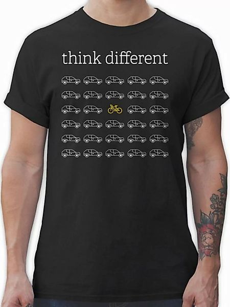 Shirtracer T-Shirt Think Different - Geschenk Fahrradfahrer Fahrradfahrerin günstig online kaufen