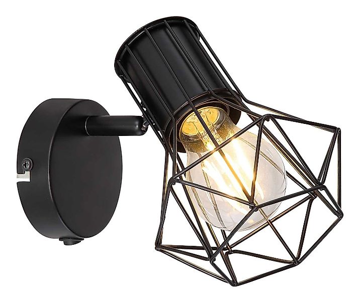 GLOBO LIGHTING Wandleuchte PRISKA, Schwarz, Metall, günstig online kaufen