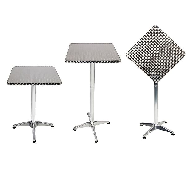 Mojawo Küchentisch Bistrostehtisch Aluminium 60x60cm H70/110cm günstig online kaufen