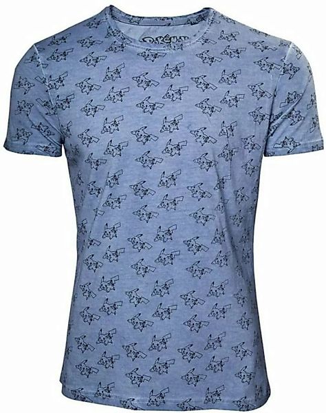 Nintendo T-Shirt Pokémon T-Shirt Blau All Over Print Herren Gr. S M L XL XX günstig online kaufen