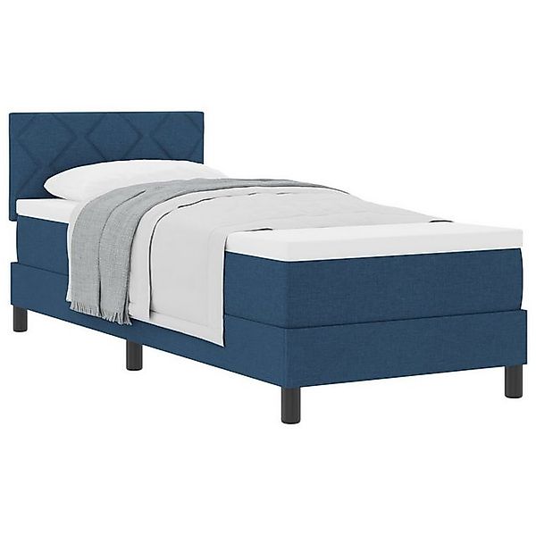 vidaXL Bett Boxspringbett mit Matratze Blau 80x200 cm Stoff (1-tlg) günstig online kaufen