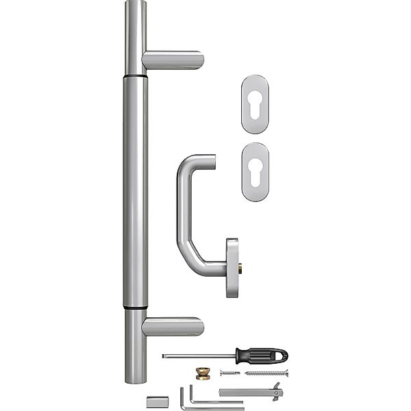 Stoßgriff-Set für Haustüren Edelstahl Variabel 400-600 mm günstig online kaufen