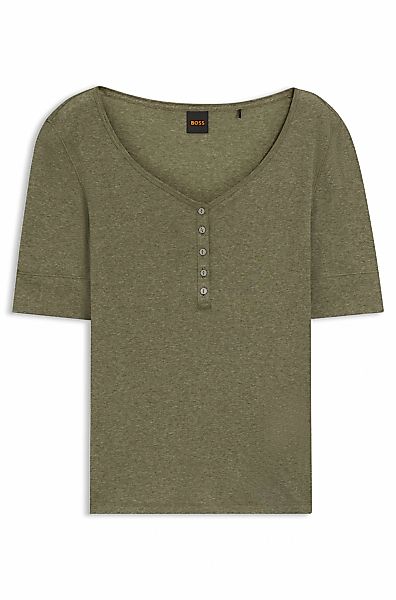 BOSS ORANGE Henleyshirt "Espen Premium Damenmode", mit Knopfleiste am V-Aus günstig online kaufen