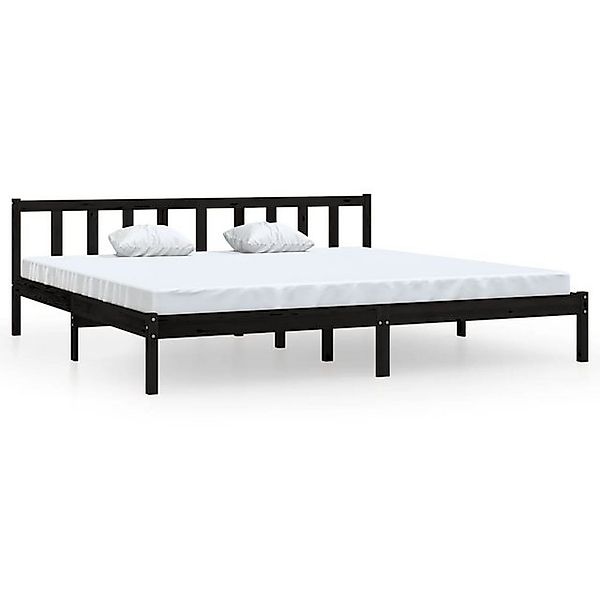 vidaXL Bettgestell, Massivholzbett Schwarz Kiefer 200x200 cm günstig online kaufen