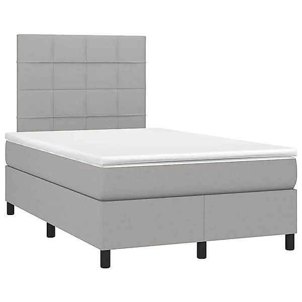 vidaXL Boxspringbett mit Matratze & LED Hellgrau 120x190 cm Stoff 3270197 günstig online kaufen