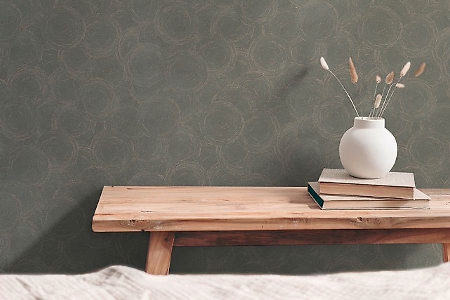 A.S. Création Vliestapete »mit kreisförmigem Muster Akzentwände« matt struk günstig online kaufen