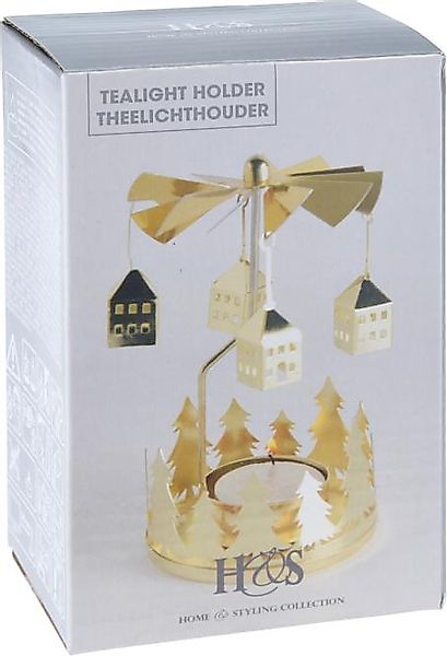 TEELICHTHALTER Karussell 1 Stück 6 Sorten unsortiert Beige Goldenfarbig günstig online kaufen