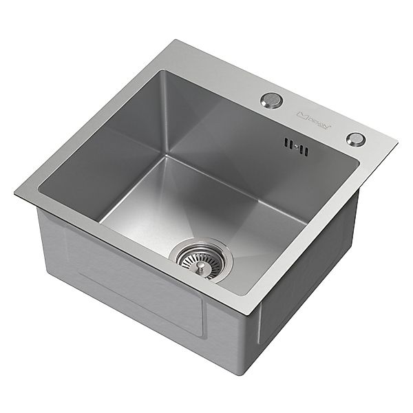 ML-Design Spülbecken Edelstahl 45x45 cm Silber Eckig 1 Becken Klein günstig online kaufen