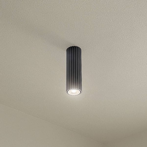 Deckenleuchte Karbon, schwarz, Höhe 20 cm, Aluminium günstig online kaufen