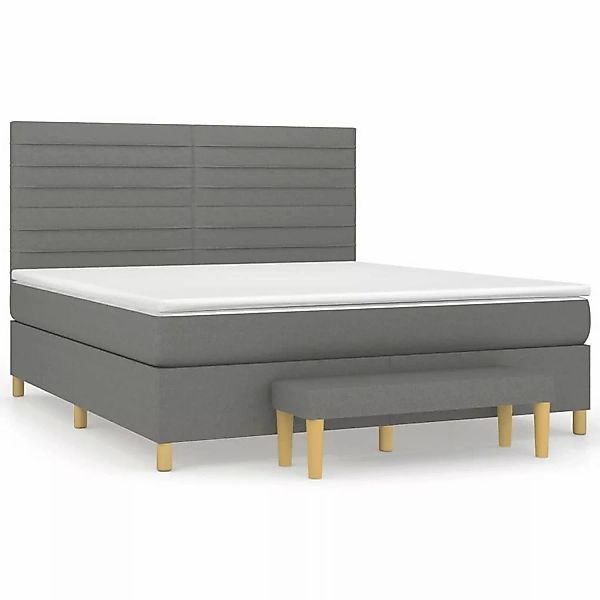 vidaXL Boxspringbett mit Matratze Dunkelgrau 160x200 cm Stoff1358388 günstig online kaufen