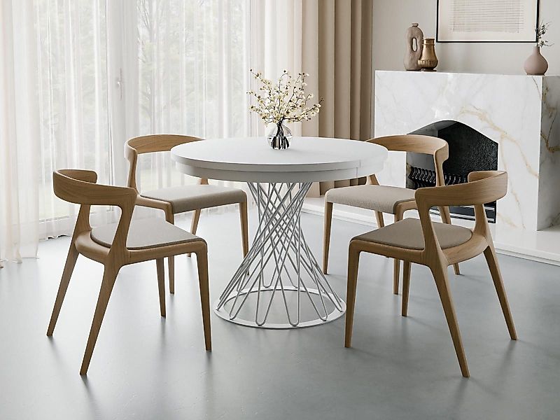 Compleo Esstisch Küchentisch, Runder Esszimmertisch 100-140, günstig online kaufen