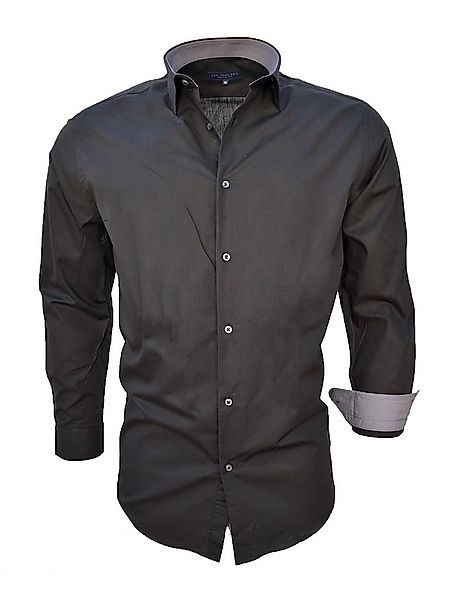 Jan Paulsen Businesshemd HEMDEN SHIRT (JAN PAULSEN HEMD) Schwarz / Grau XXL günstig online kaufen