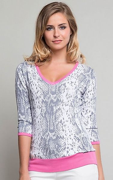 Passioni 3/4 Arm-Pullover mit Schlangenmuster günstig online kaufen